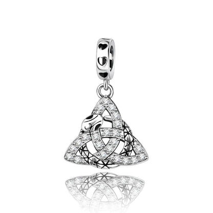 Romantische Schleifenperlen aus 925er-Sterlingsilber und herzförmiger, unendlicher baumelnder Charm, passend für Armbänder, schöne Schmuck-Accessoires, Geschenke