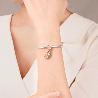 Herzförmige Sicherheitskette und Mond-Anhänger aus 925er-Sterlingsilber, passend für Armbänder, exquisite Halskette, Roségold-Anhänger, Geschenke