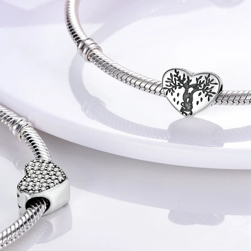 Charms aus 925er Silber, Baum des Lebens, passend für Original-Armbänder, Halsketten, Anhänger, Schmuck, Damen-Geschenk