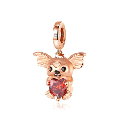 Herzförmige Sicherheitskette und Mond-Anhänger aus 925er-Sterlingsilber, passend für Armbänder, exquisite Halskette, Roségold-Anhänger, Geschenke