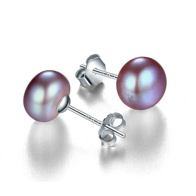 Heng sheng echte Süßwasser weiße Perle Ohrringe Modeschmuck Silber Ohr stecker für Frauen Super Deal mit Geschenk box