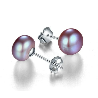 Heng sheng echte Süßwasser weiße Perle Ohrringe Modeschmuck Silber Ohr stecker für Frauen Super Deal mit Geschenk box