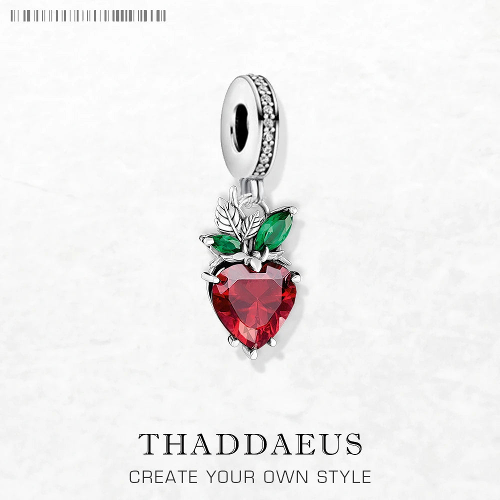 Charm-Anhänger Erdbeere 925er Sterlingsilber Romantisches Geschenk Schmuck Accessoires für Frauen