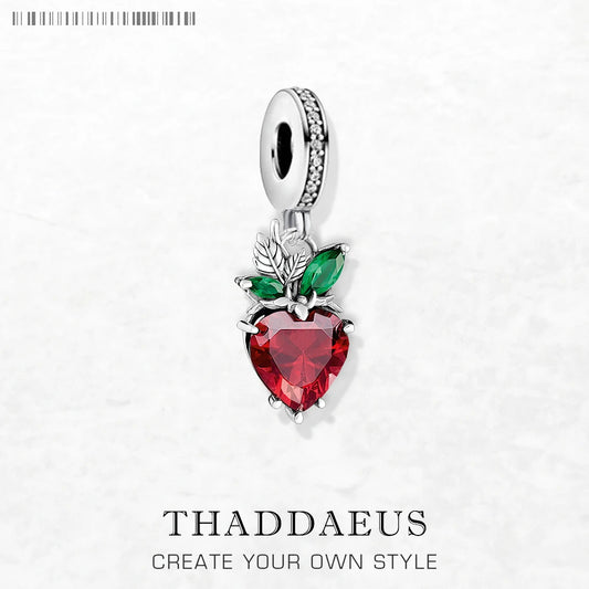Charm-Anhänger Erdbeere 925er Sterlingsilber Romantisches Geschenk Schmuck Accessoires für Frauen