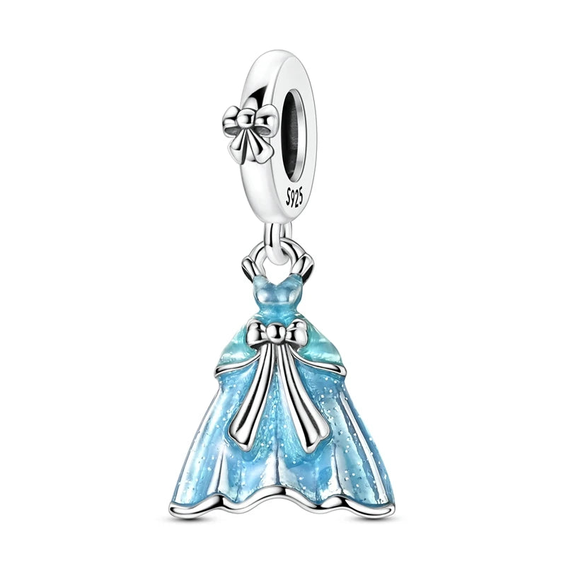 Blaue Serie aus 925er-Sterlingsilber, Eule, Schmetterling, Piratenschiff, Auto, Käfer, Clogs, Charm, passend für DIY-Armbänder, Halsketten, lustige passende Geschenke
