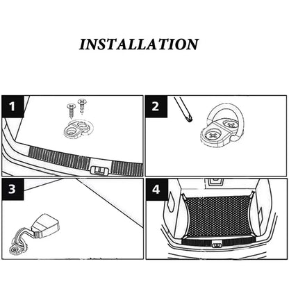 4set Cargo Net Boden Haken Zubehör Hinten Stamm Boot Fracht Boden Net Binden Haken Ring Schleife Hängen flache Bildschirm Net Befestigungs Kit