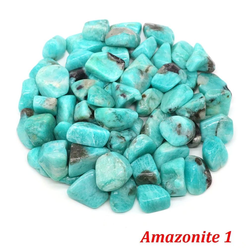 Natürliche Trommelstein-Heilkristalle, Malachit, Amazonit, Chiastolith, Probe, Energie, Mineral, Tank, Aquarium, Garten, Heimdekoration