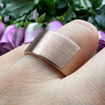 MenBand 10 mm 12 mm großer Herrenring, schwarzer Wolfram-Ehering, flaches Band und gebürstete Oberfläche, bequeme Passform