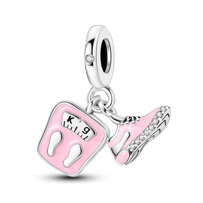 Neue 2025 925 Sterling Silber Charms Perlen Liebe Herz Rosa Original Charm Anhänger Fit Charm Armbänder DIY Schmuck Geburtstag Geschenk
