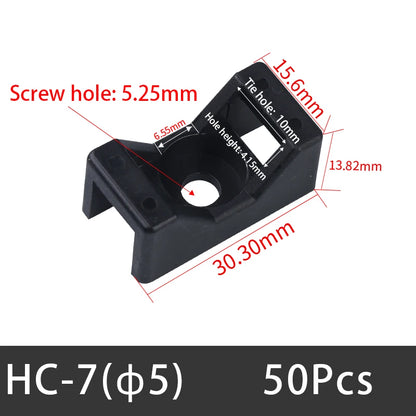 50/100pcs Kabelbinder halterungen Sitz fester Sitz Draht wallens attel Typ Kunststoff halter weiß schwarz stm HC-2 HC-4 Datenleitung wickler