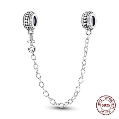 Sicherheitskette Libelle Schmetterling 925er Sterlingsilber Original Marienkäfer Kolibri Charm DIY Schmuckherstellung für Armband Armreif