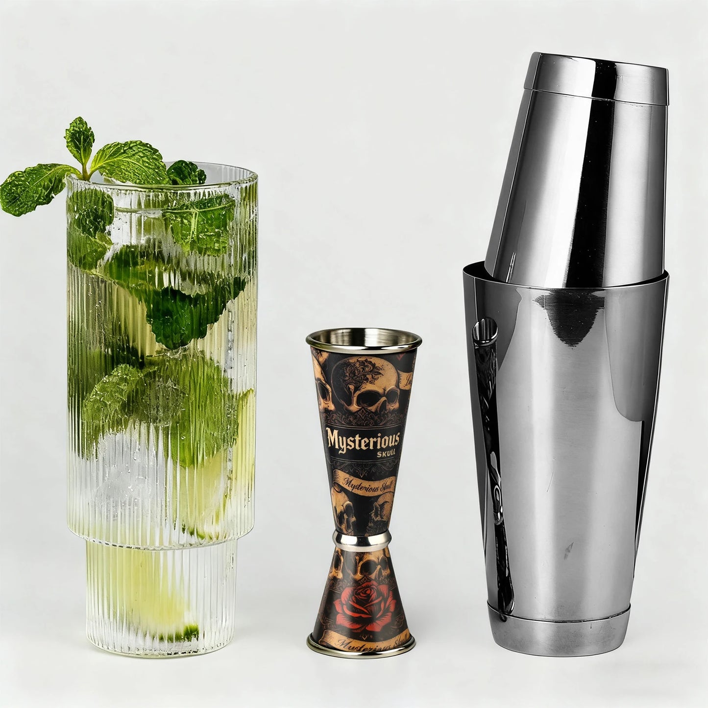 Edelstahl-Cocktail-Jigger, 30/60 ml, doppelseitiger Messbecher, Barkeeper, Werkzeug, Bar-Zubehör, Gold, Silber, Kupfer, 20/40 ml Becher