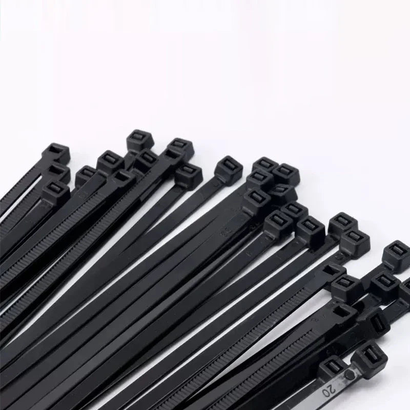 5*150-8*500 selbstsicher ndes schwarzes Nylon-Kabel band aus starkem Kunststoff mit fester Schnalle