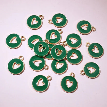 20 Stück 15 x 12 mm Emaille doppelseitig hohle Herz Charms Anhänger DIY Schmuckherstellung Zubehör für Armband Ohrringe Halskette