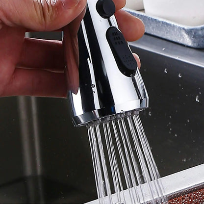 3-Wege-Küchenarmatur mit ausziehbarem Sprühgerät 360 °   Drehbarer Küchenarmatur, 3-in-1, Chrom, Doppelgriff, für heißes und kaltes Trinkwasser