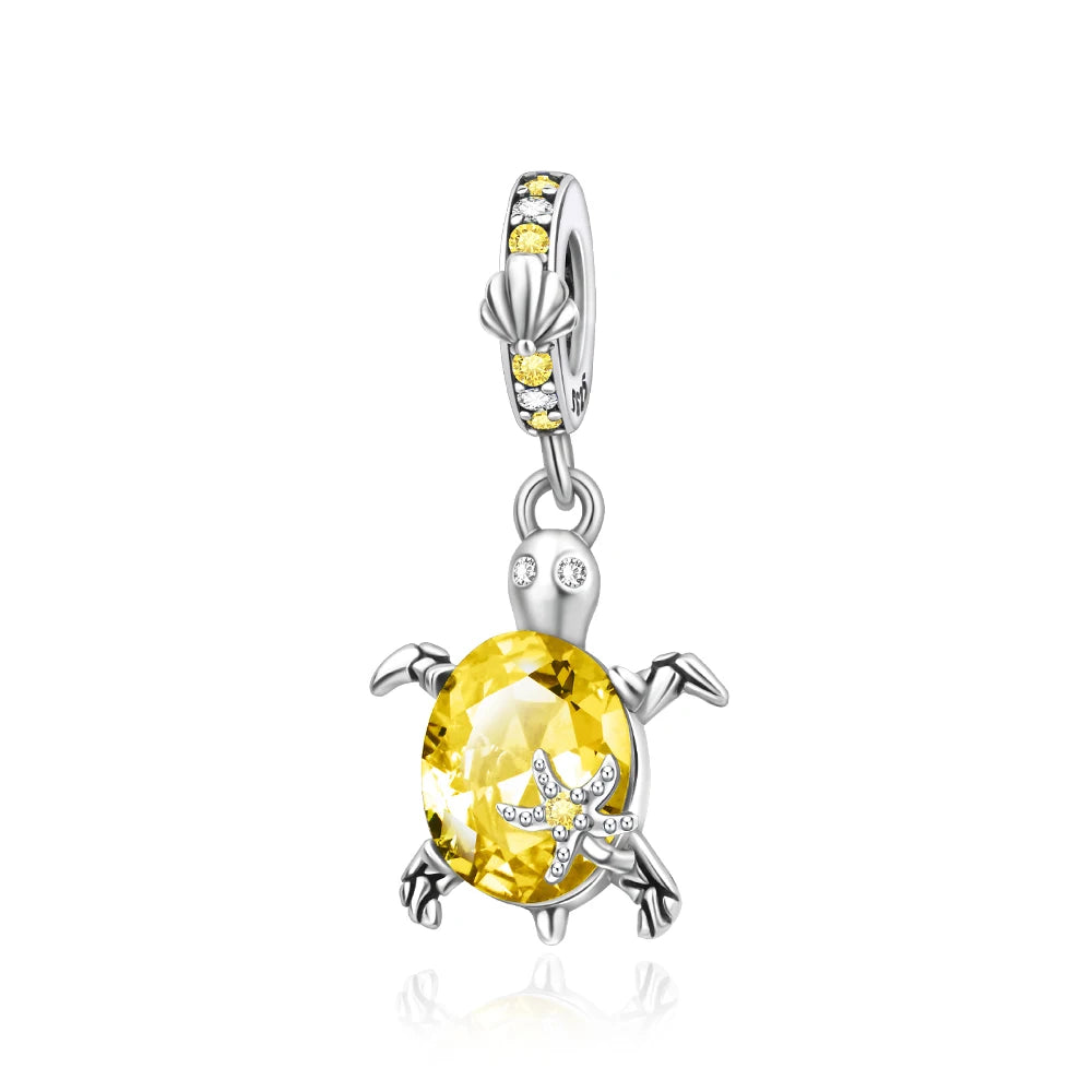 Grüner Schildkröten-Anhänger aus 925er-Sterlingsilber und blauer Schmetterling, baumelnder Charm, passend für Schlangenarmband, Boutique-Halskette, exquisite Geschenke