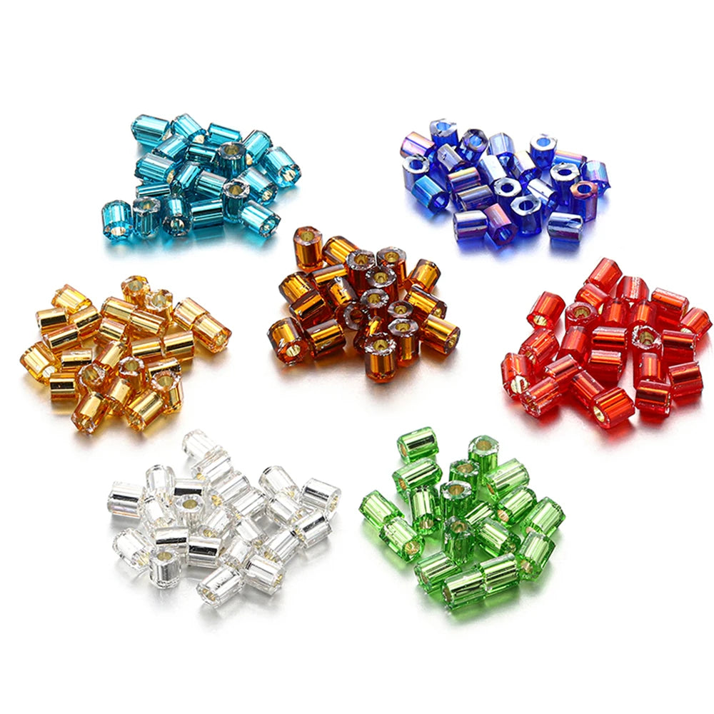 1000/1800 Stück 2 mm sechseckige tschechische Glas zylindrische lose kleine Samennadelperlen für DIY-Armbänder, Halsketten, Schmuckherstellung