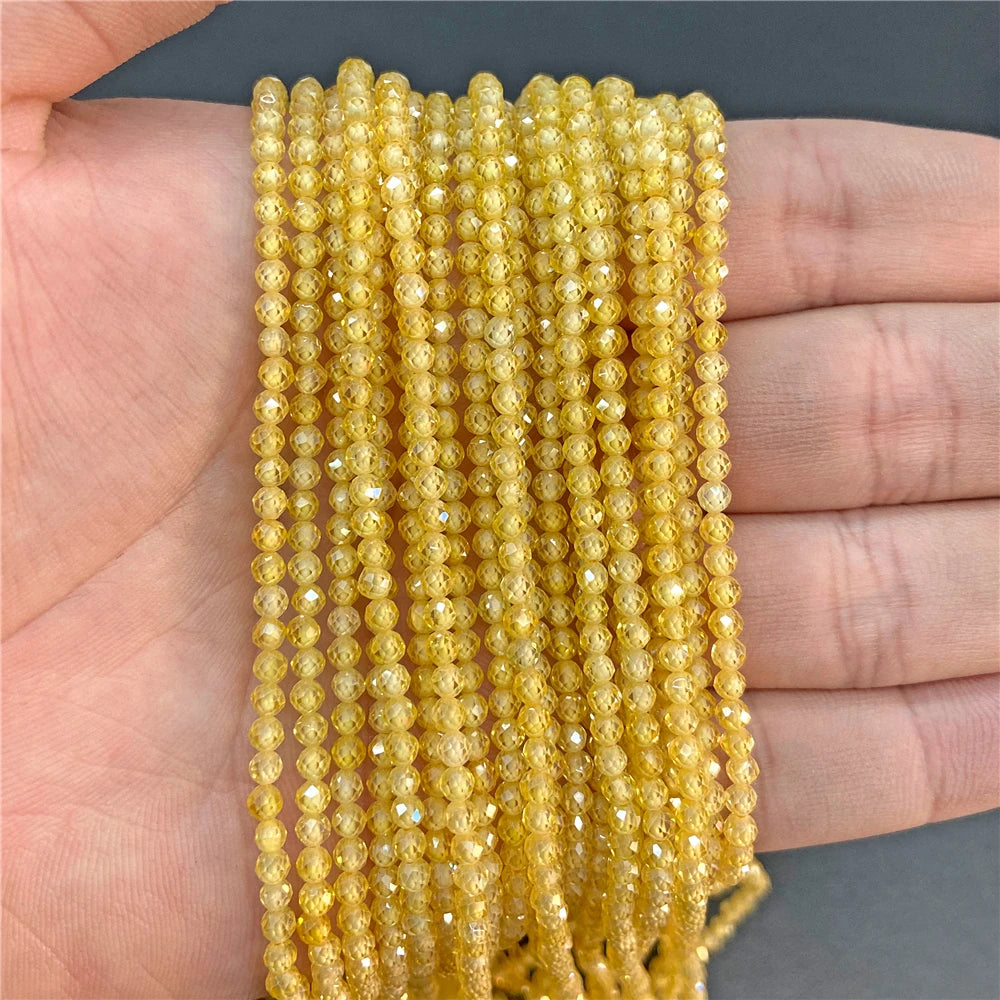 Natürliche Zirkonperlen 2, 3, 4 mm winziger Stein, lose Distanzperlen für Halskette, Armbänder, Zubehör, Schmuckherstellung, 39,9 cm Strang