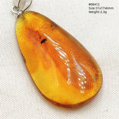 Natürlicher Piebald-Bernstein-Anhänger, gelber Bernstein, 36 x 23 x 14 mm, Edelstein-Anhänger, Halskette, Schmuck, AAAAA