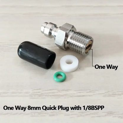 HPA GAS Foster Quick Disconnect AIR CO2 QC02 M10 NPT BSP G1/8" Füllnippel Stecker/Buchse Adapter Kopplerstecker 8mm