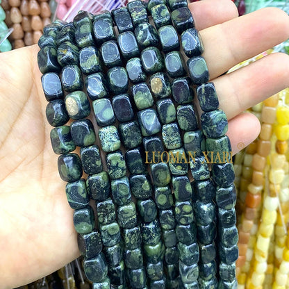 Natürliche Stein 8x12MM Unregelmäßige Raw Grün Taiwan Jade Jaspis Lose Spacer Perlen für Schmuck Machen Diy Armband zubehör 15''