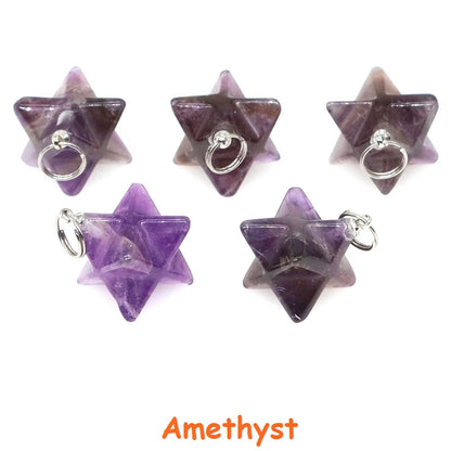 Naturstein Merkaba Stern Reiki Heilkristalle für DIY Energie Edelstein Modeschmuck Zubehör Party Home Dekoration Geschenk