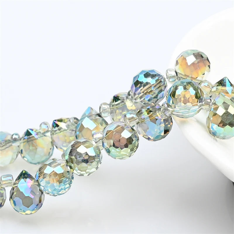 Österreich AB Farbe Kristall Erdbeere Perlen 10*8mm Glänzende Facettierte Glas Perlen für Schmuck Machen DIY Hochzeit Kleid zubehör