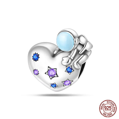 100 % 925 Sterling Silber Mode Raumfahrt Sammlung Rakete Astronaut Charms Perlen passen Qikaola Original Armband DIY Schmuck