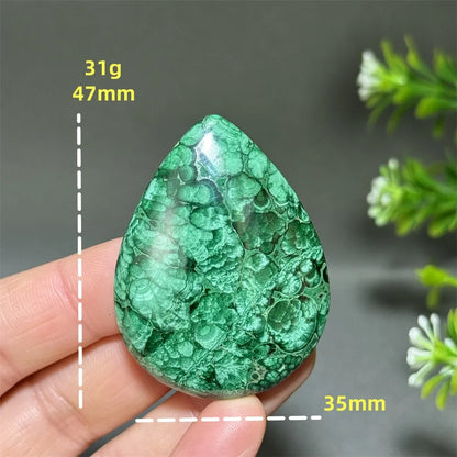 Natürlicher, hochwertiger Malachit in Tropfenform, zum Polieren, DIY, Quarz, Energietherapie, Meditation, Reiki, Hexerei, Heimdekoration, Geschenk