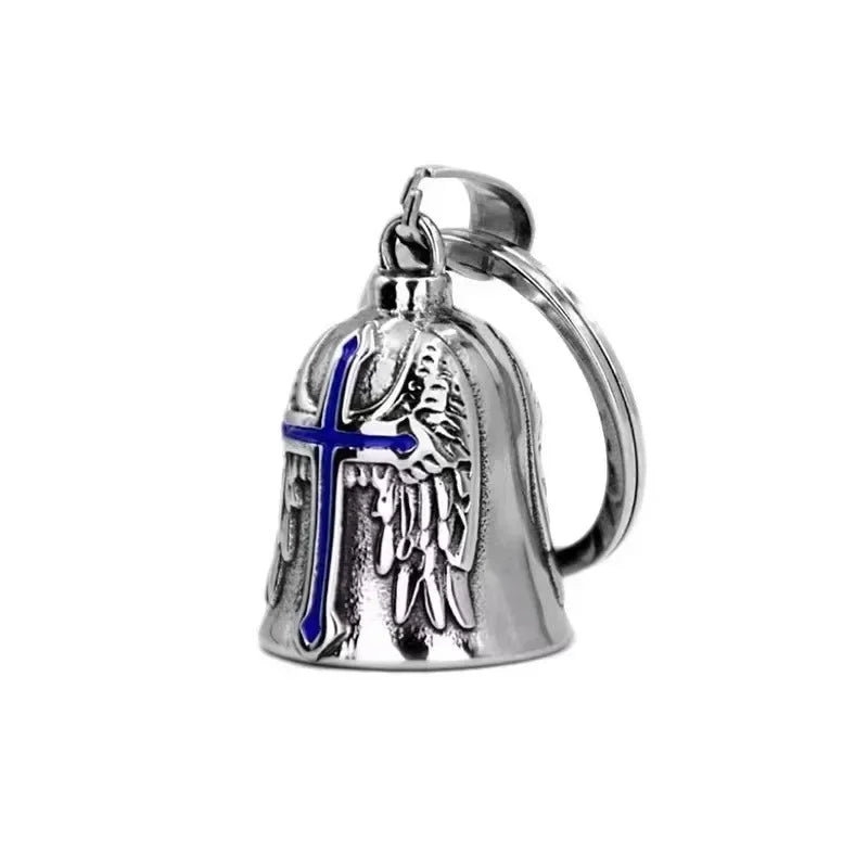 Vintage Christian Jesus Kreuz Glocke Anhänger Motorrad Glocke Halskette Punk Biker Religiöser Exorzist Glücksschmuck für Herren