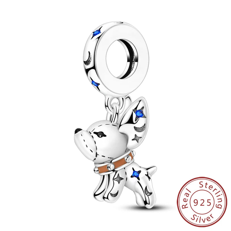 Neue Original Charms Perlen Anhänger 925 Sterling Silber Teddy Pudel Hund Katze Universal Schnalle Charms Fit Armband DIY Schmuck Geschenk
