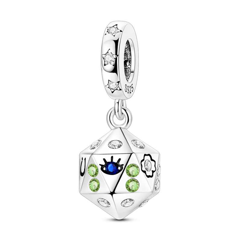 Original 925 Sterling Silber Goldene Haustiere Charms Perle Bunte Zirkonium Klee Engel Herz Baumeln Fit Armband DIY Schmuck Geschenk
