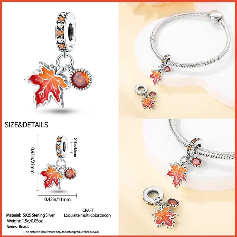 Charms-Perlen aus 925er-Sterlingsilber, modisches Biene- und Honigglas, Sonnenblume, Herbstserie, passend für Original-Armbänder, DIY-Schmuckherstellung