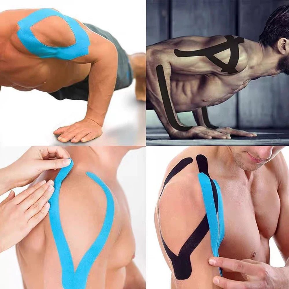 Elastisches Sport-Kinesio-Tape, sportliche Erholungsaufkleber, Fitness-Bandagen, Kinesiologie-Stützpolster, Kniegelenkschutz, 5 m x 5 cm