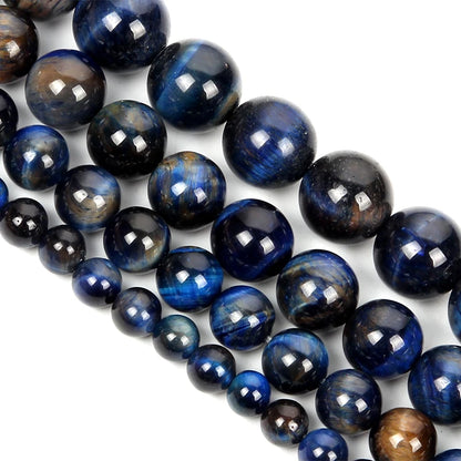 Natursteinperlen, mehrfarbig, Tigerauge, lose Distanzperlen für die Herstellung von Armbändern, Schmuck, DIY-Zubehör, Auswahlgröße 4/6/8/10/12 mm