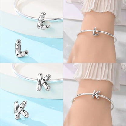 Charms aus 925er Silber, Buchstaben-Serie, Sternenlicht-Buchstaben, glänzende Zirkon-Perlen, passend für Armbänder, Zubehör, Schmuckherstellung, edler Schmuck, Geschenk