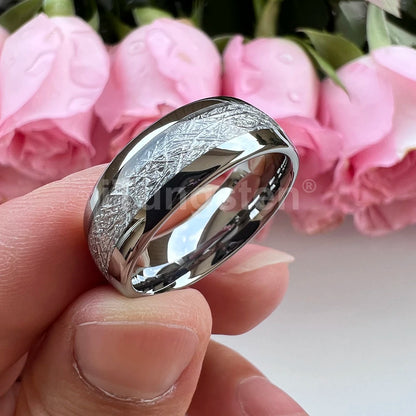 iTungsten 6/8mm Männer Frauen Helle Verlobung Hochzeit Band Wolfram Meteorit Ring Modeschmuck I Love You Graviert