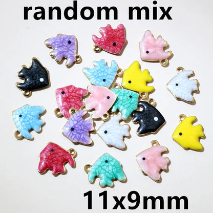 20 Stück 11x9mm Edelstahl Fisch Emaille Charms Anhänger Edelstahl DIY Schmuck Herstellung Zubehör Ergebnisse