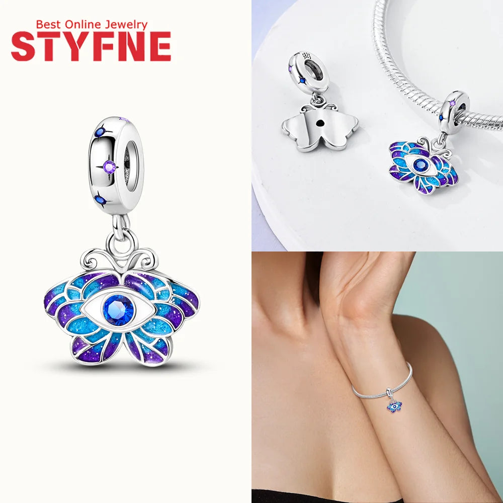 Sterling Silber 925, Fantasie, buntes Herz, Charm-Planeten-Anhänger, Perlen, passend für Original-Armband, Perle für Frauen, edler Schmuck, Geschenk