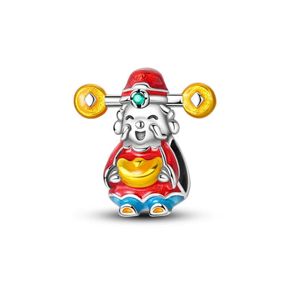 Glücksbringer aus 925er-Sterlingsilber, Geldbaum, glückliche Katze, Gott des Reichtums, Dollar-Schatz-Charm, passend für DIY-Armbänder, Halsketten, viel Glück, Wunschgeschenk