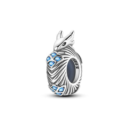 Blue Series Charm-Anhänger aus 925er-Sterlingsilber, Saphir, Baum des Lebens, Flasche, Elefant, Planet, Ozean, Herz, passend für DIY-Armbänder, Halsketten, Geschenke