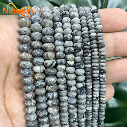 Naturstein Rondelle Perlen Achate Türkise Jaspis Kristall Spacer Perlen für Zubehör Schmuckherstellung 15'' Strang 6/8/10mm