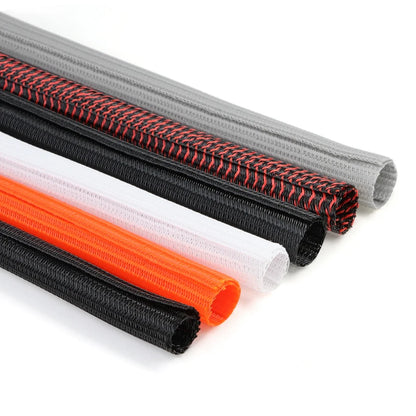 8 m lange, selbstschließende Kabelhülse, 3 mm ~ 32 mm, geflochtene PET-Hülle, verschleißfest, isoliert, hoher Schutzgrad, Kabel-Organizer