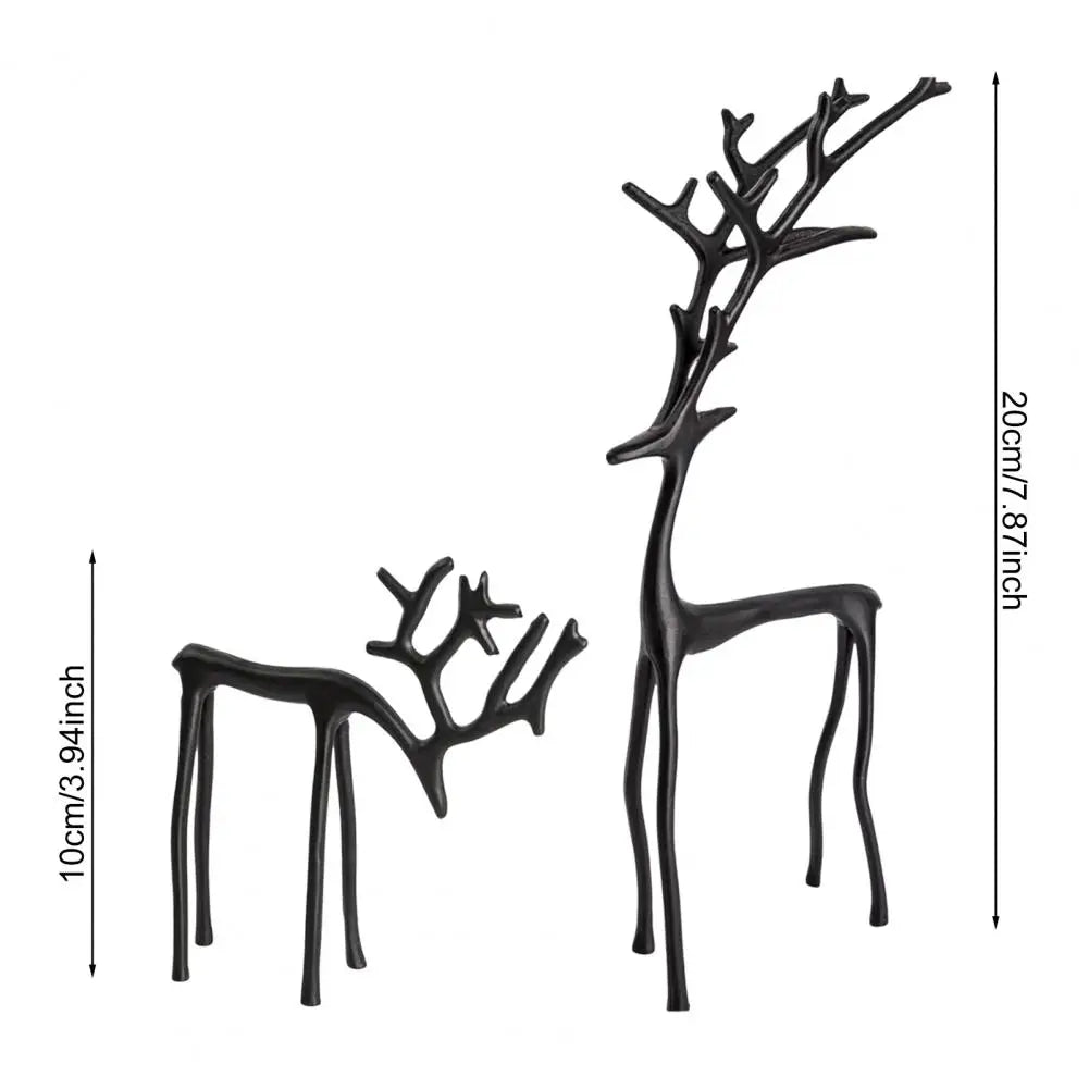 Schwarzes Rentier-Weihnachtsschmuck, leichte Metallfigur, Weihnachtsdekoration, Heimtisch, Tafelaufsatz, Bürodekoration, Hans Diego Diego Diego