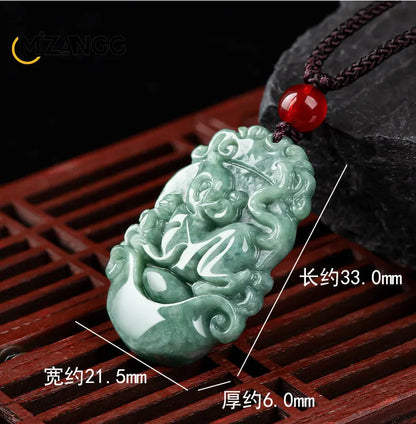 Natürliche eine Ware Jadeit zwölf chinesische Tierkreis Ratte Tiger Anhänger Schmuck hand geschnitzte benutzer definierte Maskottchen Schmuck Jade Halskette Geschenk