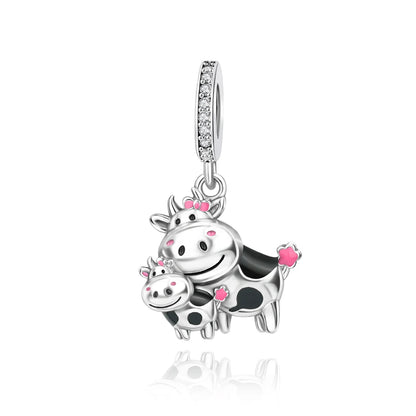 Animal Series Charms aus 925er-Sterlingsilber, Kaninchen, Katze, Pfau, Elefant, Türkei, Hund, passend für DIY-Armbänder, Halsketten, niedliche dekorative Geschenke