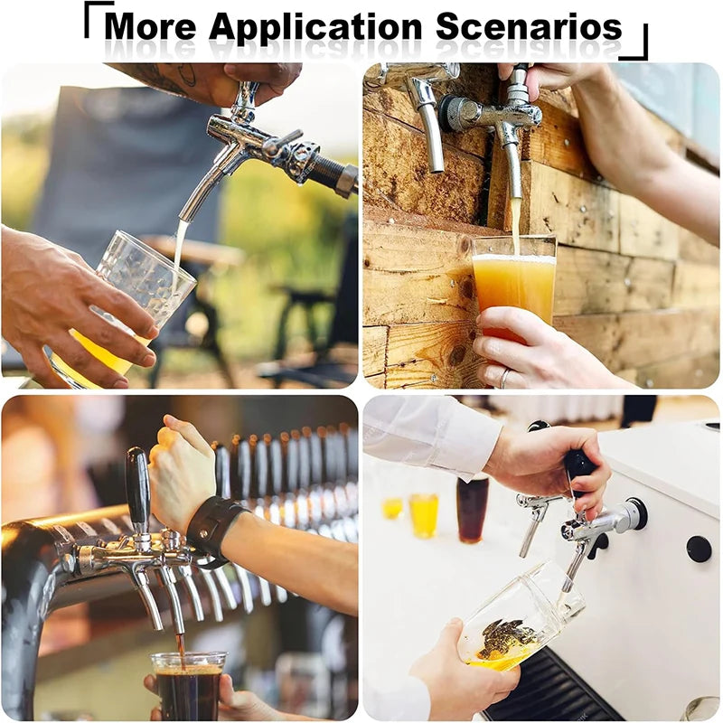 Verstellbarer Bierhahn mit 100 mm langem Schaft, Heimbrauen, Entwurfsbierhahn, Kegerator-Hahn, Bierspender für Wand/Kühlschrank