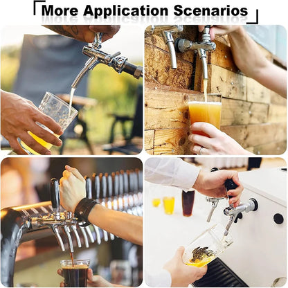 Verstellbarer Bierhahn mit 100 mm langem Schaft, Heimbrauen, Entwurfsbierhahn, Kegerator-Hahn, Bierspender für Wand/Kühlschrank
