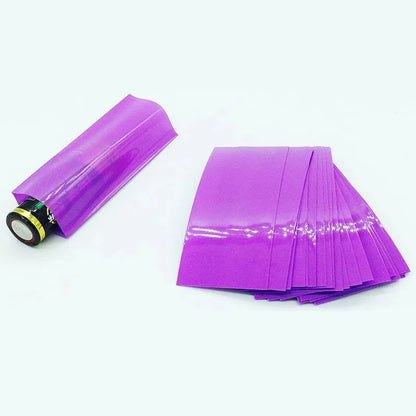 100 Stück flache PVC-Schrumpfschläuche, Batteriefolie für 18650 Lithium-Batterie, Schrumpfschlauch, sortiertes Kit, selbstklebender Isolator