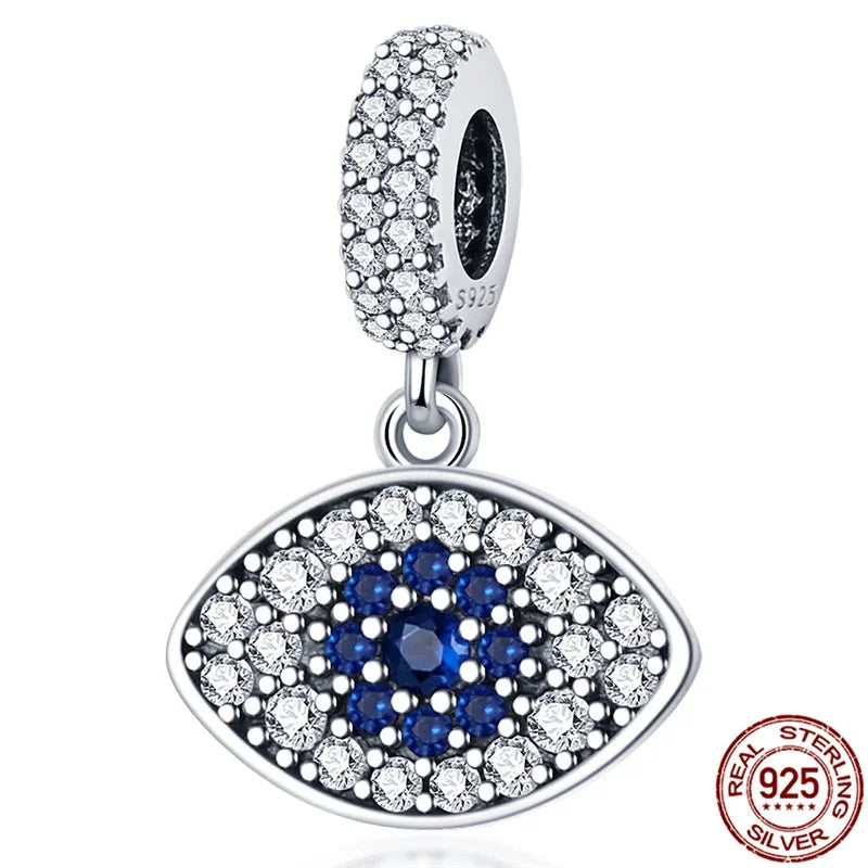 Heißer Verkauf 925 Silber Farbe Evil Eye Charm Dämon Auge Perle Für Original Armband & Armreif DIY Machen Mode Schmuck geschenk